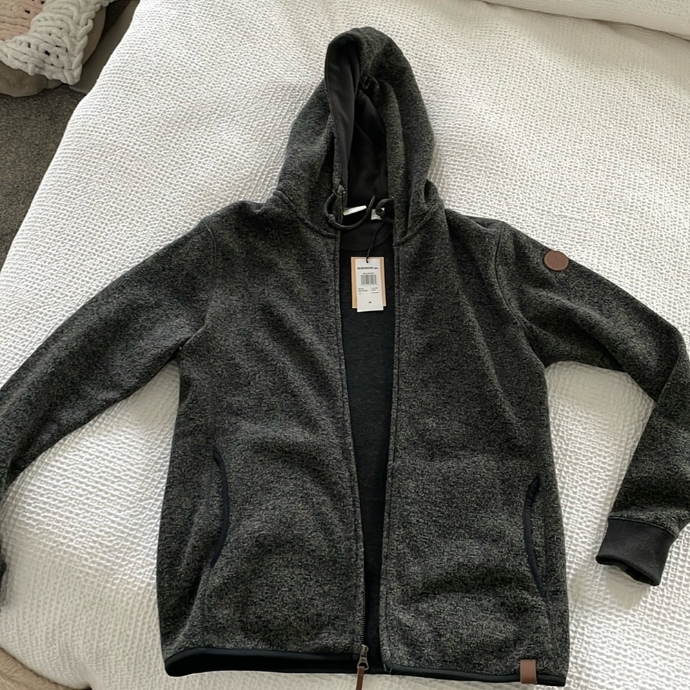 Men’s quicksilver zip up fleece lined sweatshirt